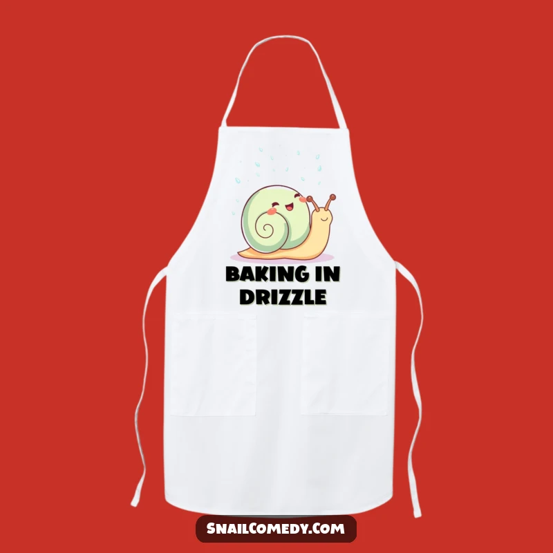 Funny Kawaii Snail Apron: Rain Shower Snail Kitchen Fun, Quirky Funny Gift