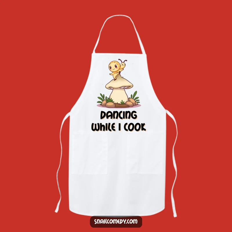 Funny Snail Apron: Mushroom Dancer, Kitchen Dance Party Fun