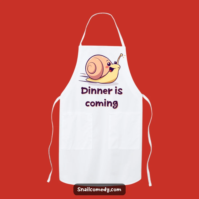 Funny Excited Kawaii Snail Apron - Speedy Zoom & Kitchen Surprise