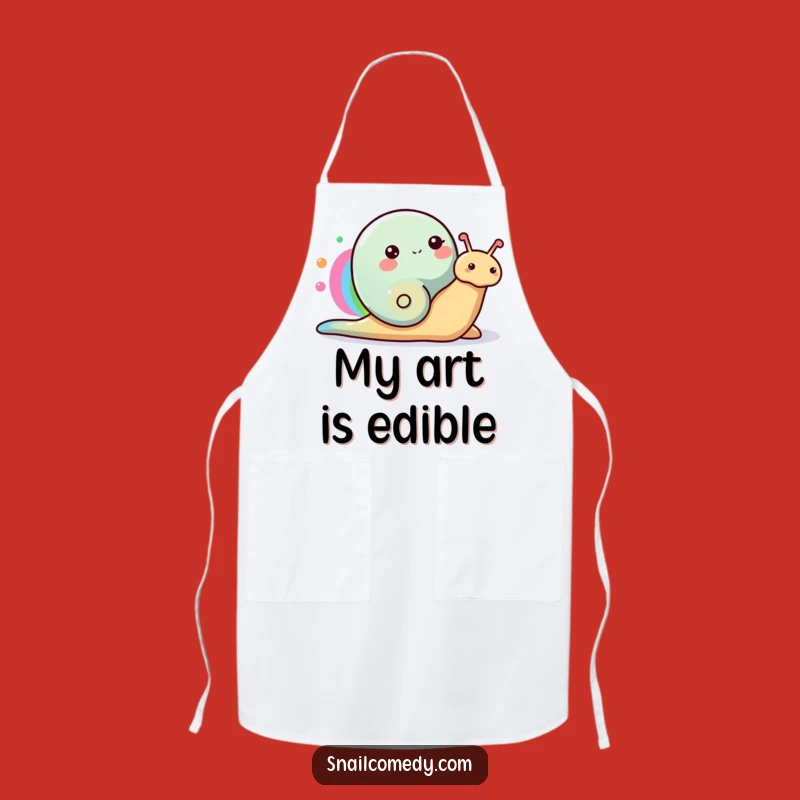 Funny Happy Snail Apron, Rainbow Art Chef Gear, Colorful Kitchen Gift
