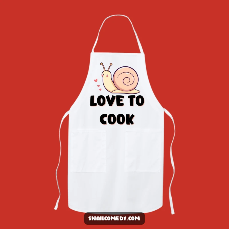 Funny Kawaii Snail Heart Trail Apron - Loving Kitchen Wear & Humorous Gift