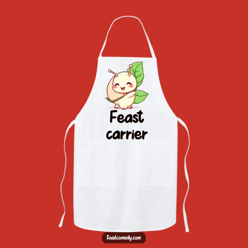 Funny Snail Apron: Smiling & Carrying Leaves in the Kitchen