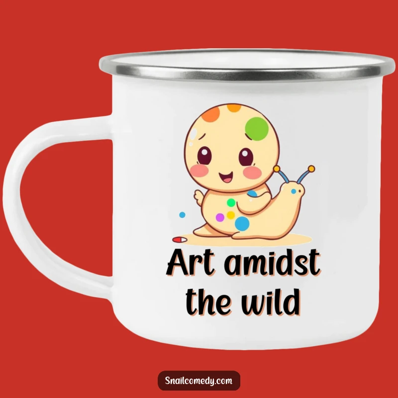Funny Snail Camping Mug: Dot Painter Artist for Creative Adventures