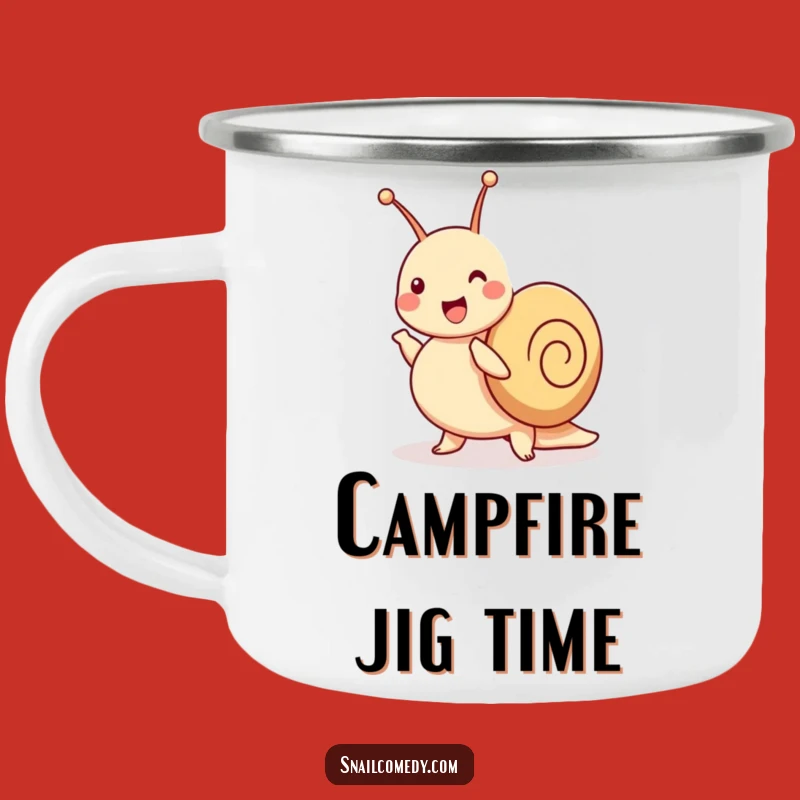 Funny Dancing Snail Camping Mug - Campfire Jig, Wiggling Fun, Outdoor Gift