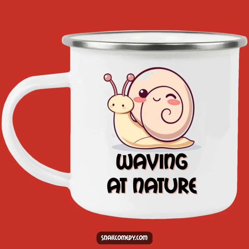 Funny Kawaii Snail Antennae Camping Mug: Adventure With Playful Greetings
