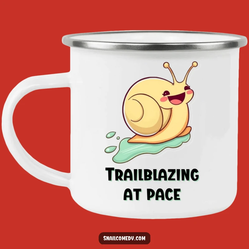 Funny Kawaii Snail Camping Mug: Zooming Snail Adventure Mug, Great Funny Gift