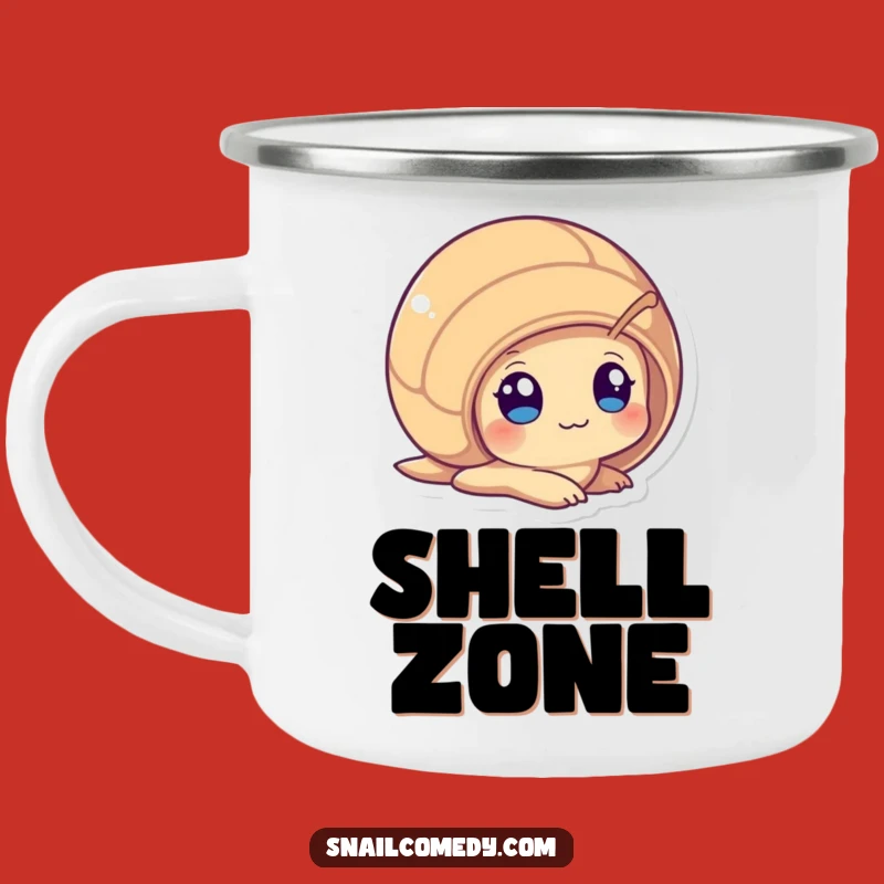 Funny Peeking Snail Camping Mug: Curious Kawaii Outdoor Fun