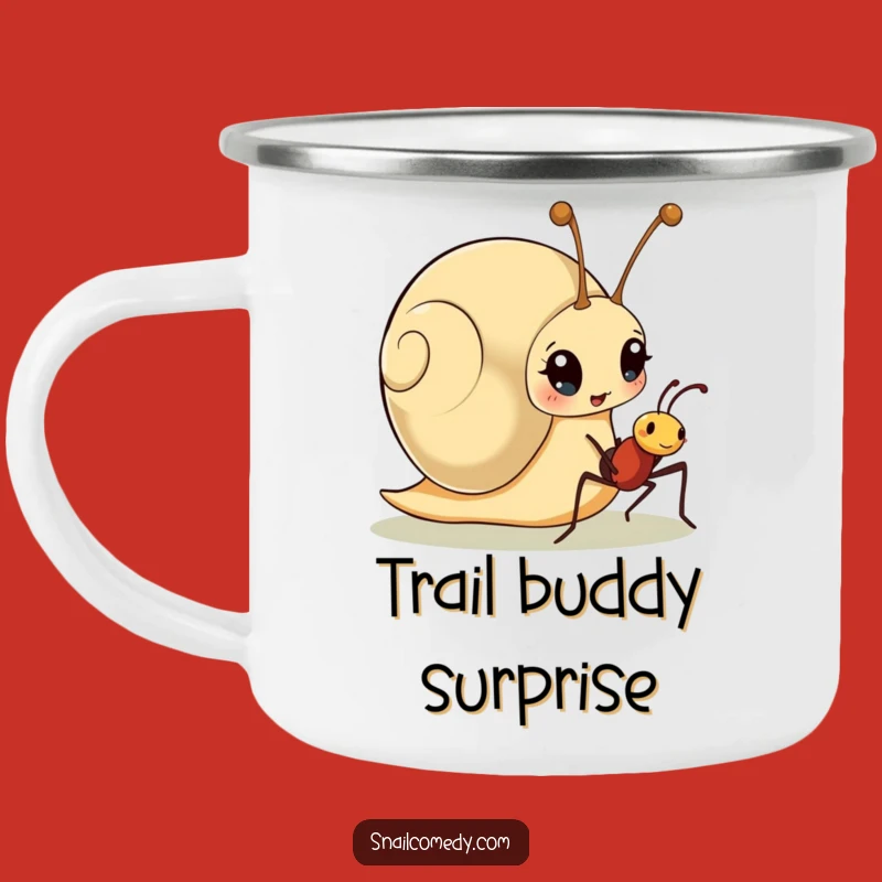 Funny Snail Ant Surprise Camping Mug - Durable Cartoon Snail Enamel Cup, Great Funny Gift