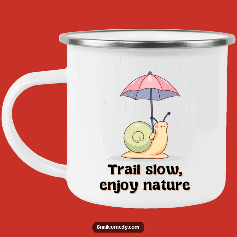 Funny Snail Umbrella Camping Mug: Adventure Fuel with a Humorous Twist, Great Funny Gift