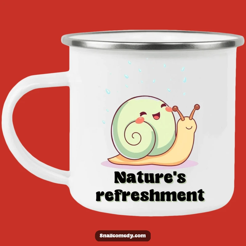Funny Kawaii Snail Camping Mug: Rain Shower Snail Mug, Great Funny Gift