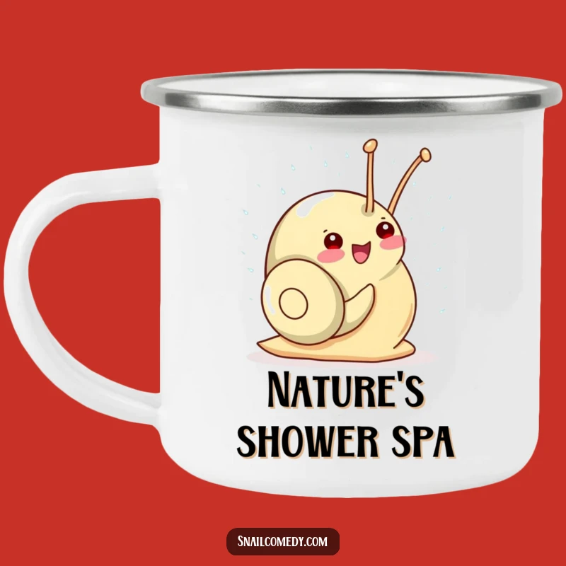 Funny Kawaii Snail Shower Camping Mug: Adventure with Gleeful Delight!