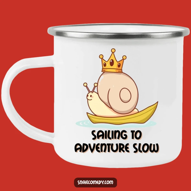 Funny Snail Crown Camping Mug, Royal Snail Outdoor Sip, Perfect Gift