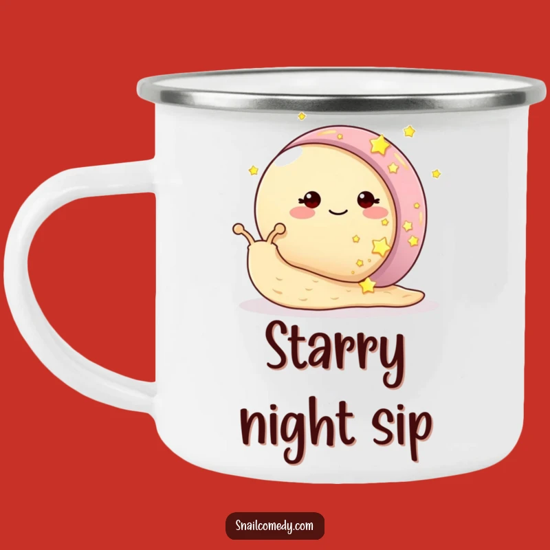Funny Starry Snail Camping Mug - Night Sky Companion, Adventure Gift