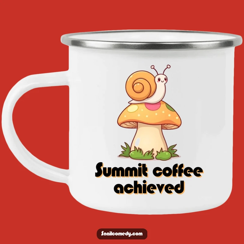 Funny Kawaii Snail Camping Mug: Waving Flag Snail Mug, Great Funny Gift