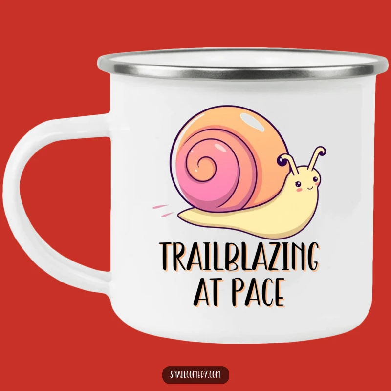 Funny Kawaii Snail Rainbow Camping Mug: Enamel Cartoon Mollusk Cup Perfect Gift