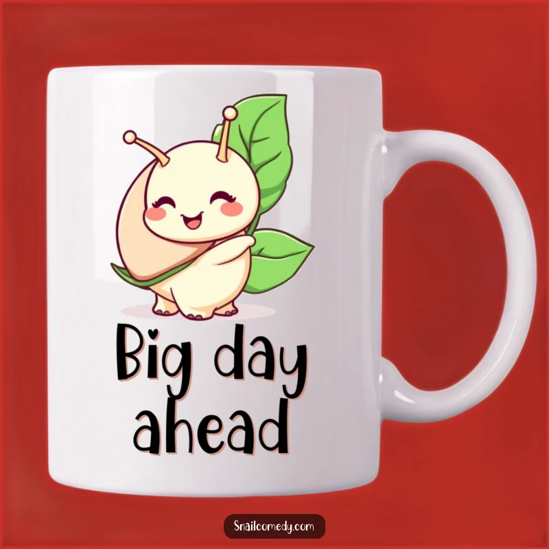 Funny Snail Mug: Big Smile Carrying Leaf Gift