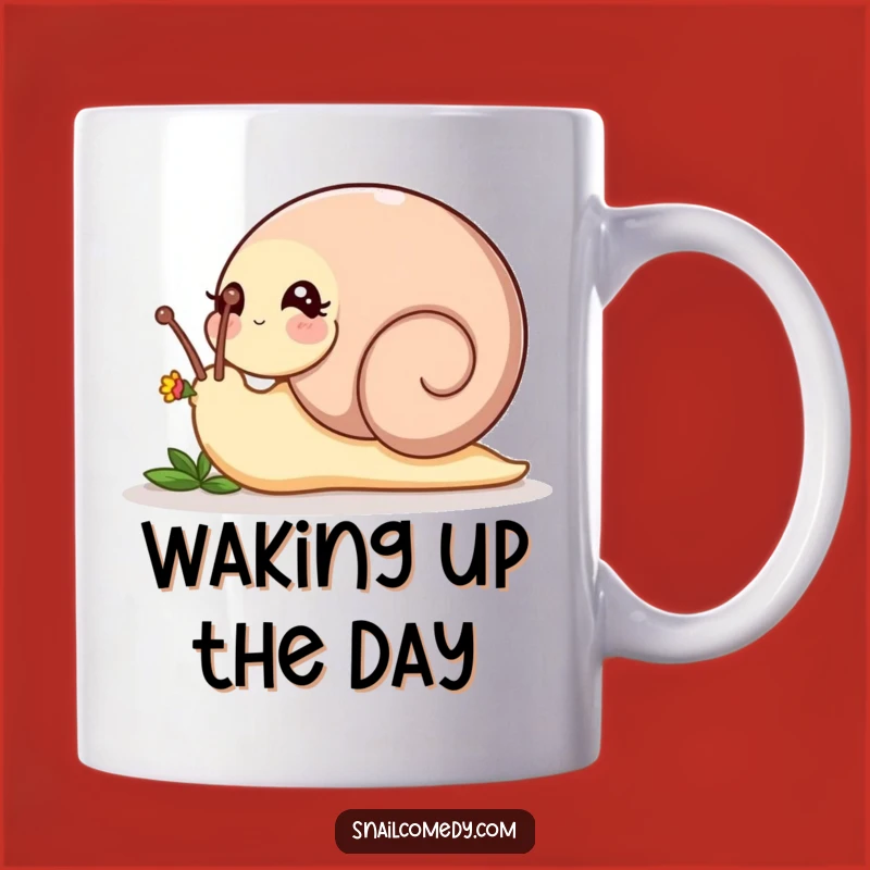 Funny Nudging Snail Mug - Playful Flower Bud Interaction, Perfect Funny Gift!