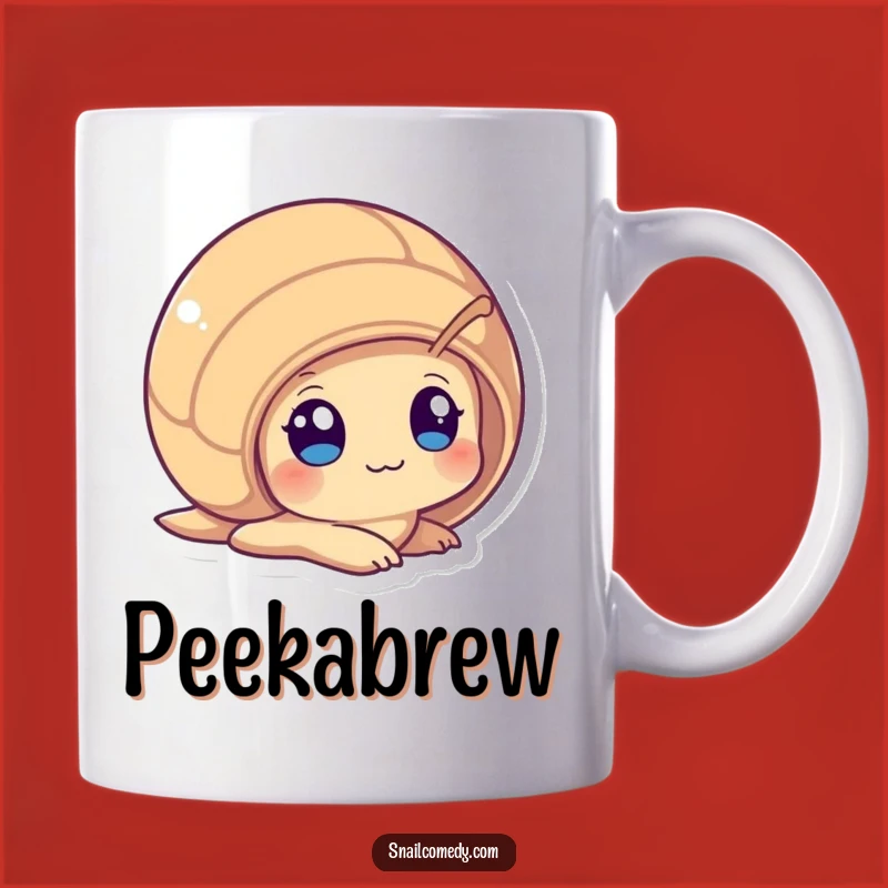 Funny Peeking Kawaii Snail Mug: Curious Eyes for a Humorous Gift