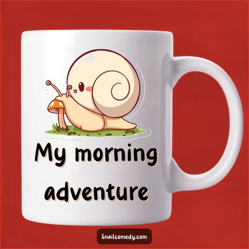 Funny Snail Mug: Enthusiastic Mushroom Explorer Gift