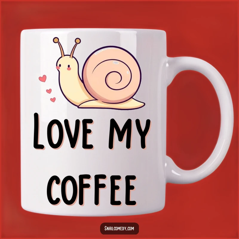 Funny Kawaii Snail Heart Trail Mug - Loving & Playful Gift for Romantics