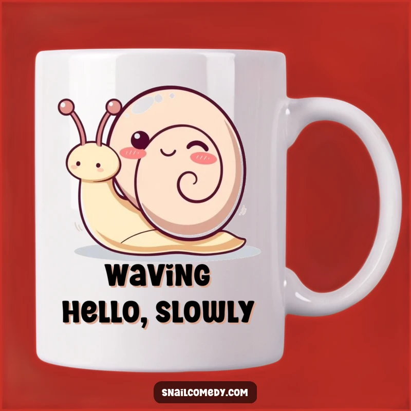 Funny Kawaii Snail Antennae Mug: Playful Waving Hilarious Gift for Snail Lovers