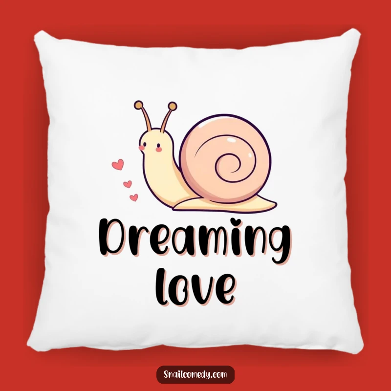 Cozy Funny Kawaii Snail Heart Trail Pillow - Soft Accent & Loving Gift