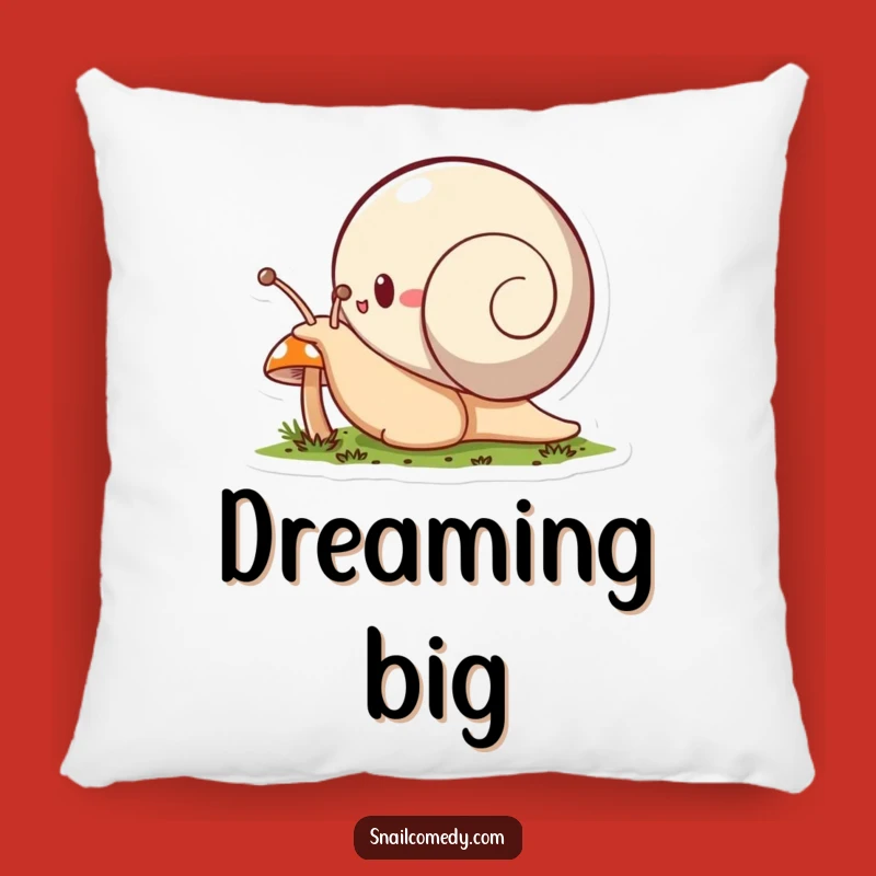 Funny Snail Pillow: Cozy Mushroom Explorer Comfort