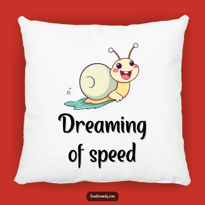 Funny Zooming Snail Pillow: Cozy Kawaii Enthusiasm & Humor