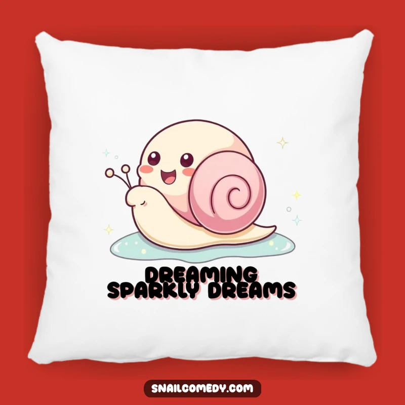 Funny Kawaii Snail Sparkle Pillow: Cuddle Up With Cute and Cheerful Vibes