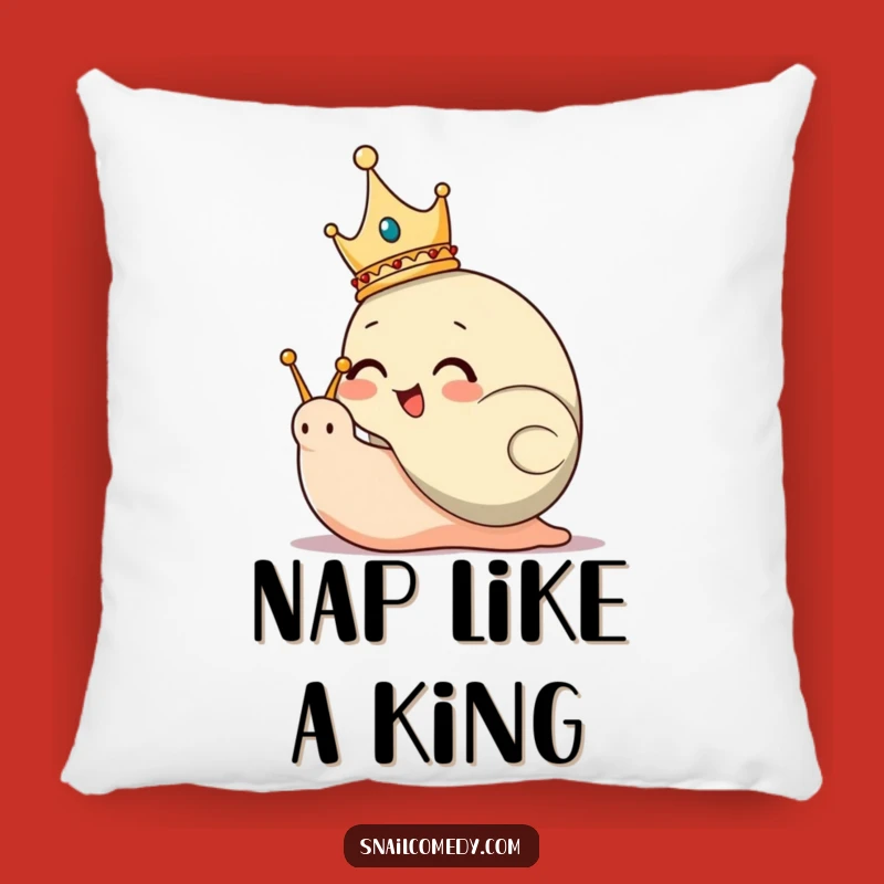 Funny Snail King Pillow: Cozy Giggling Ruler with Crown Cushion for Regal Rest