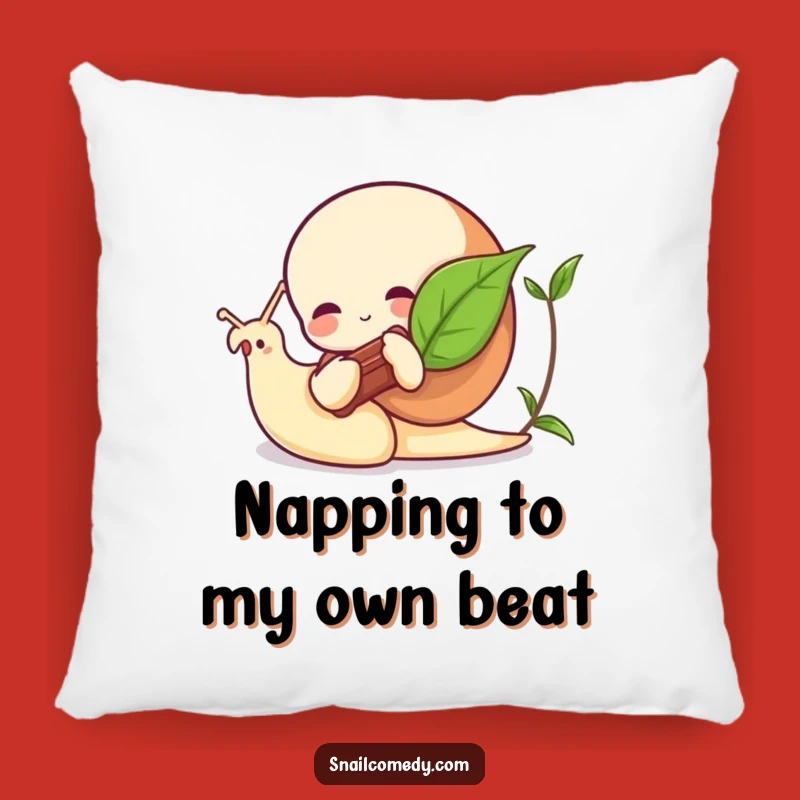 Funny Snail Pillow: Leaf Instrument Musician, Cozy & Cute Decor