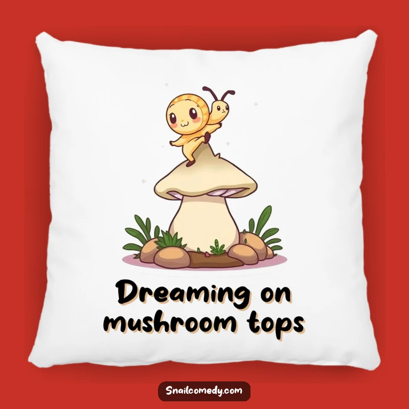 Funny Snail Pillow: Mushroom Dancer, Cozy & Cute Decor