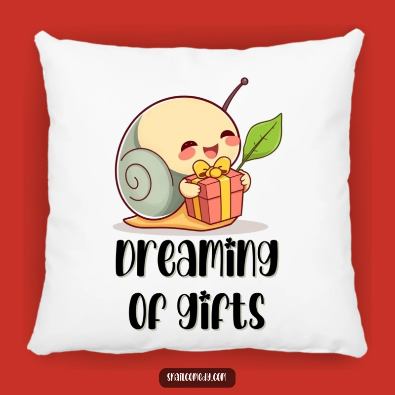 Funny Snail Present Pillow: Cozy Comfort with Festive Cheer, Soft Humorous Gift