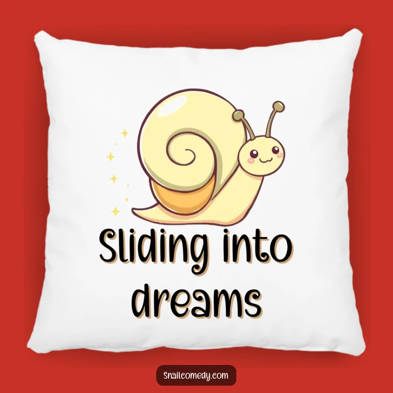Funny Snail Sparkle Trail Pillow: Cozy Gleeful Character Accent for Sofa Comfort