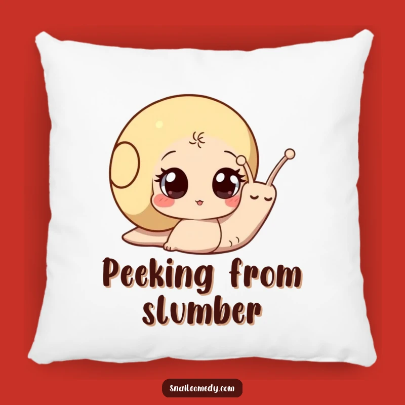 Funny Curious Snail Pillow - Cozy Peeker, Adorable & Humorous Gift Cushion