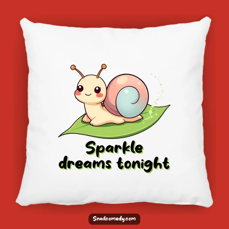 Funny Smiling Snail Pillow - Cozy Sparkle Accent Humor
