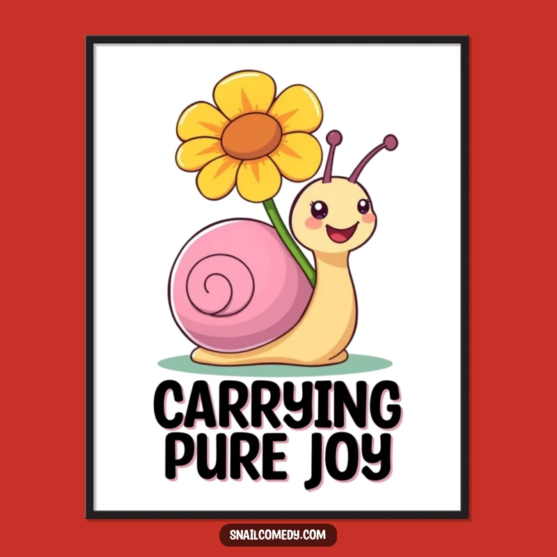 Funny Snail Flower Digital Art: Instant Joyful Decor, Cheerful Art Gift
