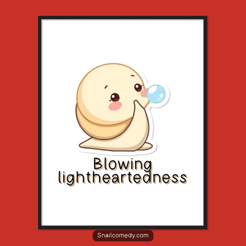 Funny Baby Snail Bubble Digital Art: Instant Cute Decor, Whimsical Art Gift