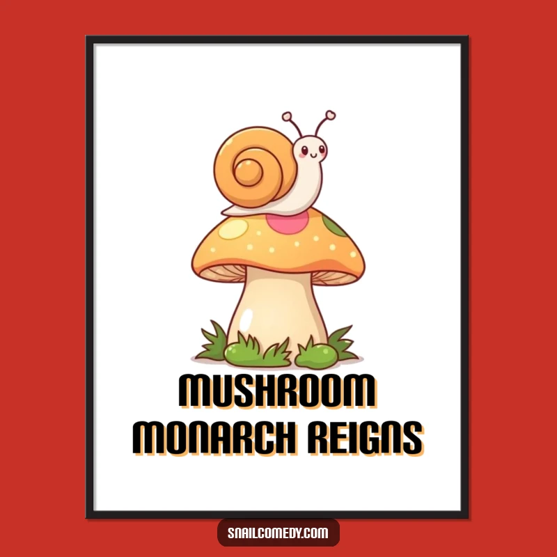 Funny Kawaii Snail Digital Art: Waving Flag Snail Print, Instant Funny Gift