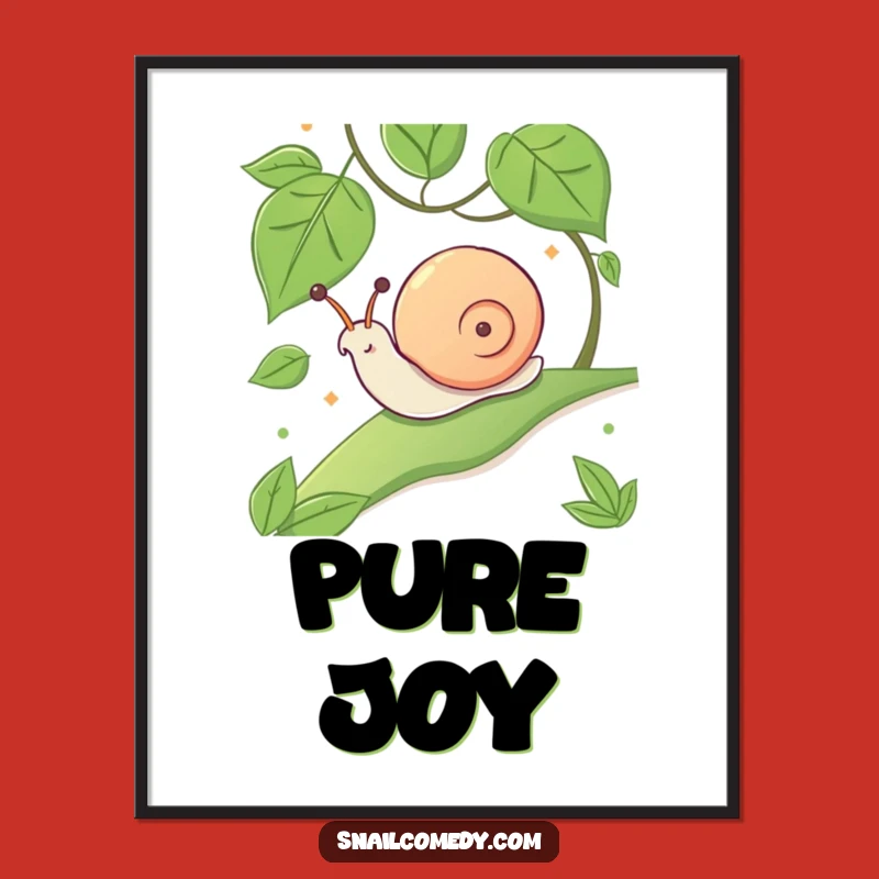 Funny Kawaii Snail Sliding Digital Art - Glee for Your Walls
