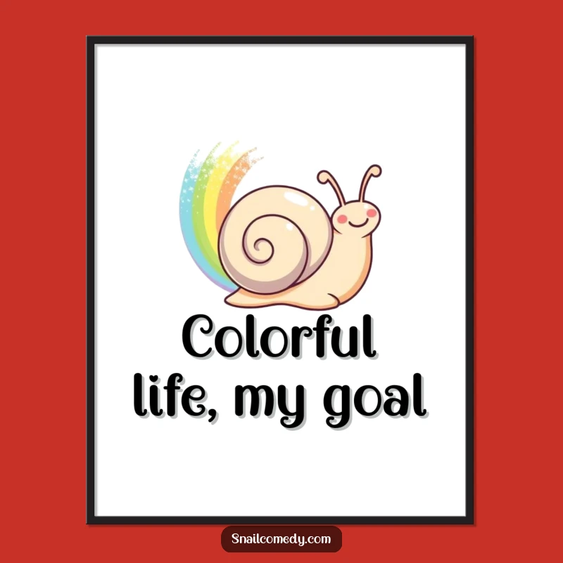 Funny Rainbow Snail Digital Art - Happy Trail Printable, Perfect Funny Gift!
