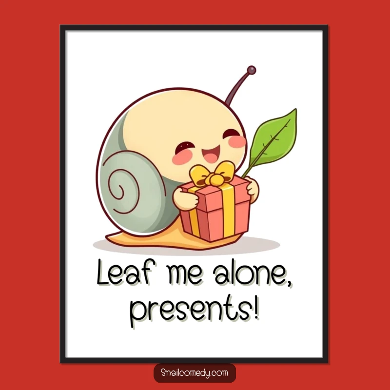Funny Snail Present Digital Art: Instant Festive Decor, Unique Humorous Gift