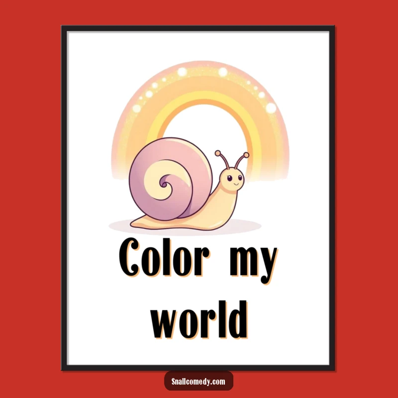 Funny Snail Rainbow Digital Art: Colorful Dreams, Instant Cheerful Decor!