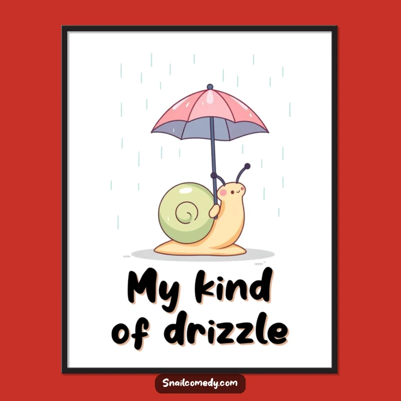 Funny Snail Umbrella Digital Art: Instant Whimsy for Your Walls, Unique Humorous Gift