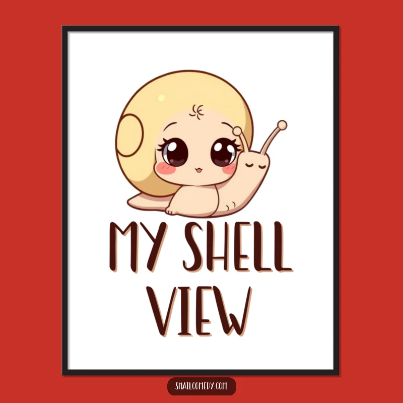 Funny Curious Snail Digital Art - Wide-Eyed Wonder Print, Instant Gift Decor