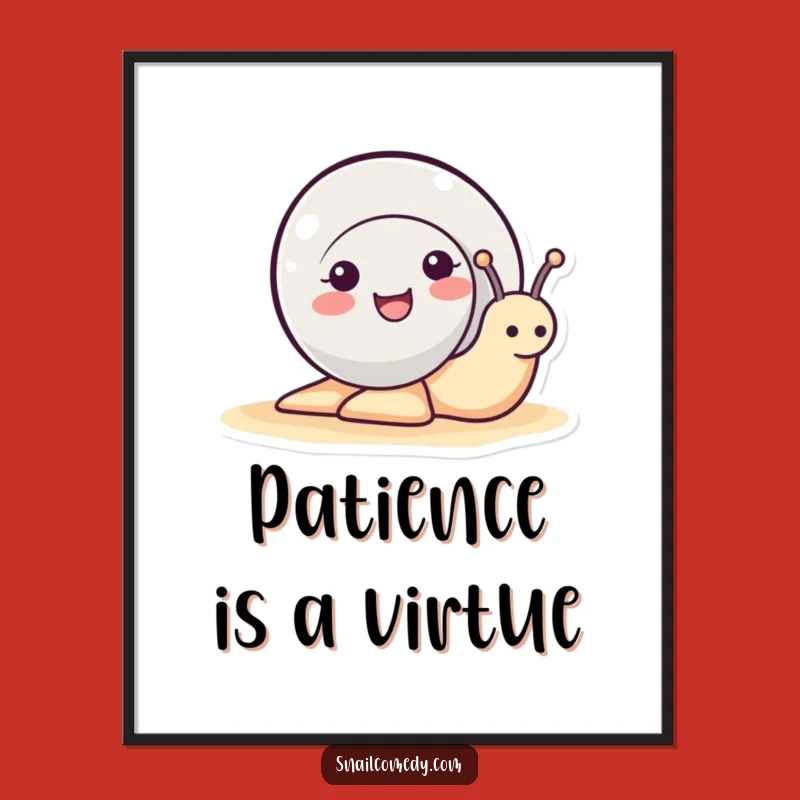 Funny Snail Digital Art - Cute Smiling Snail Printable, Perfect Funny Gift!