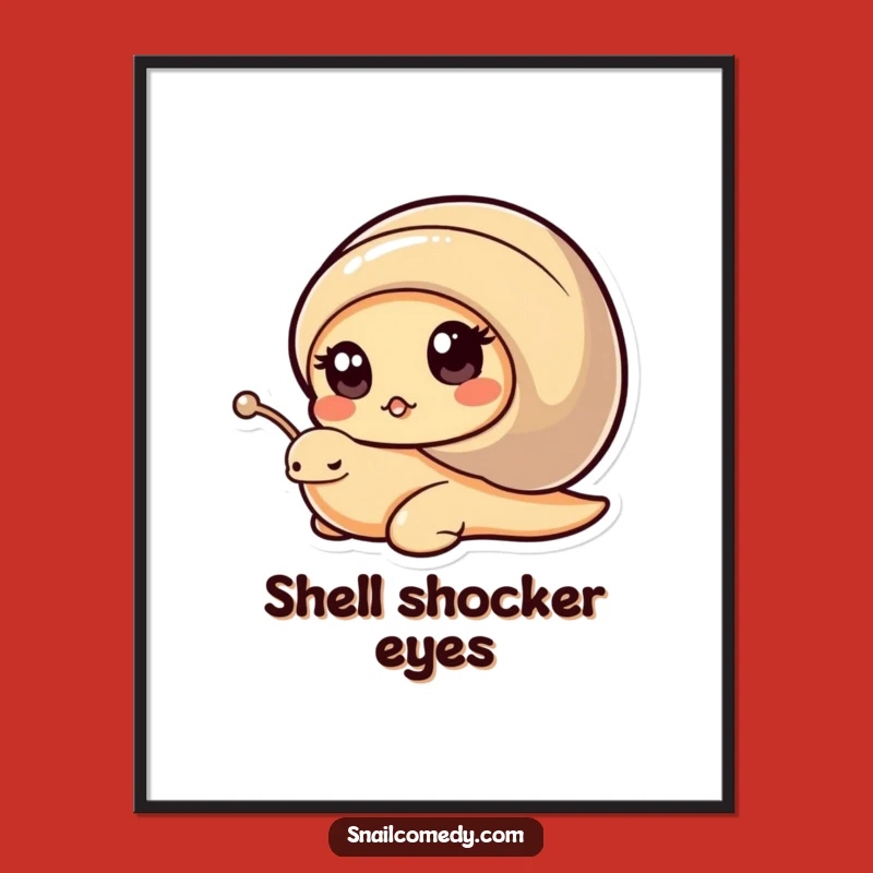 Funny Kawaii Snail Digital Art: Peeking Snail Print, Instant Funny Gift