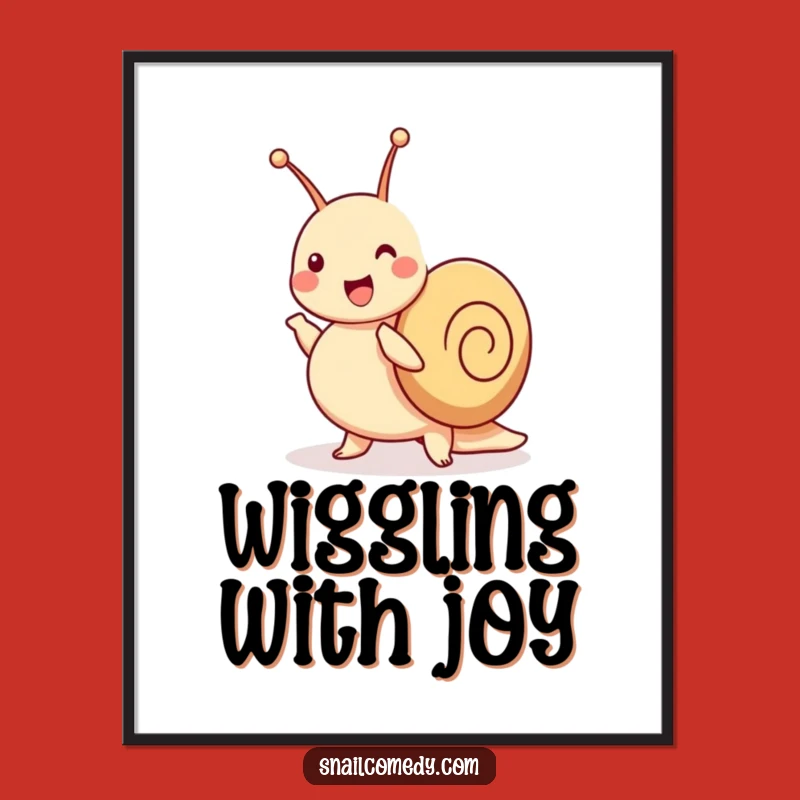 Funny Dancing Snail Digital Art - Joyful Jig Print, Wiggling Decor, Instant Gift