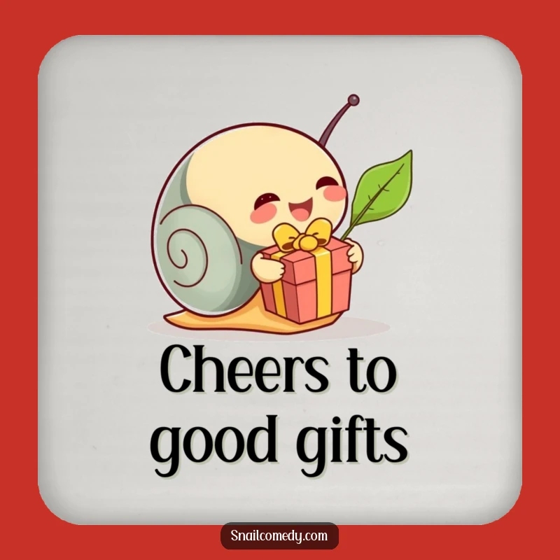 Funny Snail Present Coaster: Protect Surfaces with Festive Fun, Delightful Humorous Gift