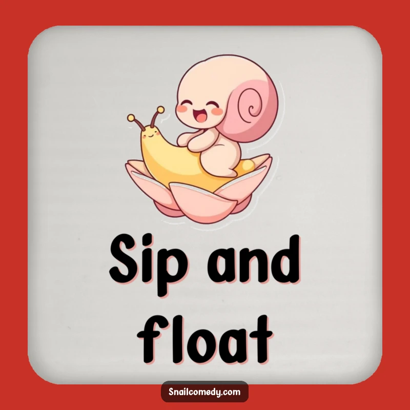 Funny Giggling Snail Petal Drink Coaster: Protect Surfaces Gift